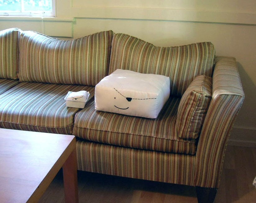 Giant Tofu Pirate Pillow Possibly for Your Couch