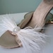 Featured in Martha Stewart Weddings-Feathers&Frills "Bow" rhinestone/pearl and ostrich feather Shoe Adornments- custom made to order