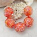Lampwork Beads - Handmade Glass Beads - Coral & Ivory