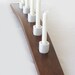 Cocoa recycled oak wine barrel stave mini candleholder mahogany color, porcelain holders