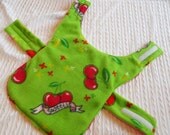 Custom Fleece Dog Coat in Reversible Hexagon & Cherries Design Fleece Sizes S to L