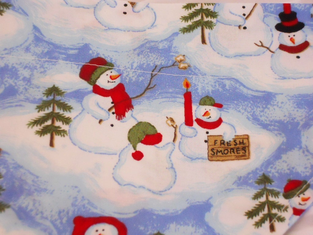 Dog Bandana with Cute Snowmen Dog Collar Style Sizes XS to LARGE