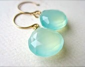 sayuri earrings - bold aqua gemstone earrings, gold, chalcedony, drops, wedding jewelry, bridesmaid
