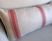 FRENCH LAUNDRY Red Stripes on clay 10x20  pillow