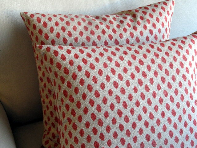 Coral Ikat pillow covers pair 20X20