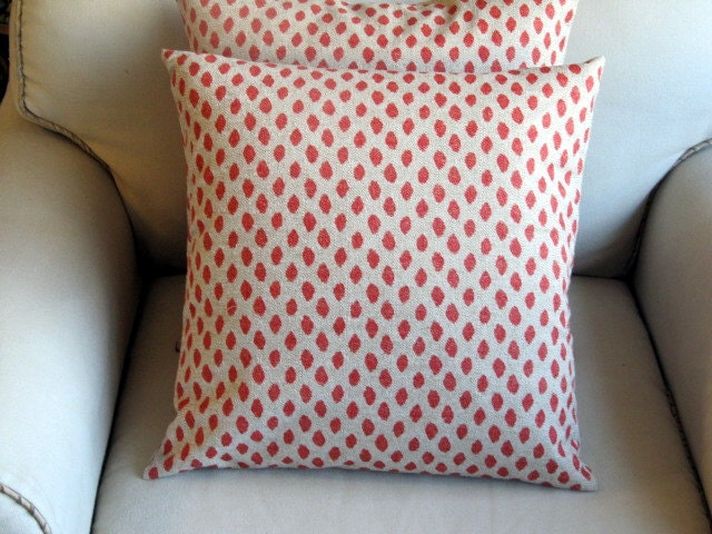 Coral Ikat pillow covers pair 20X20