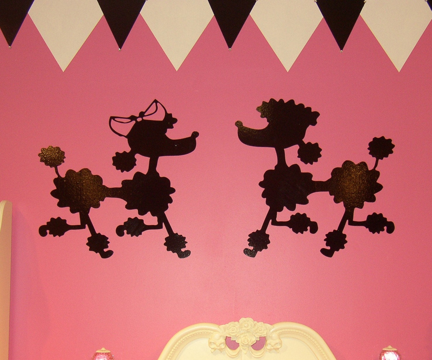 Two Poodles vinyl wall decal