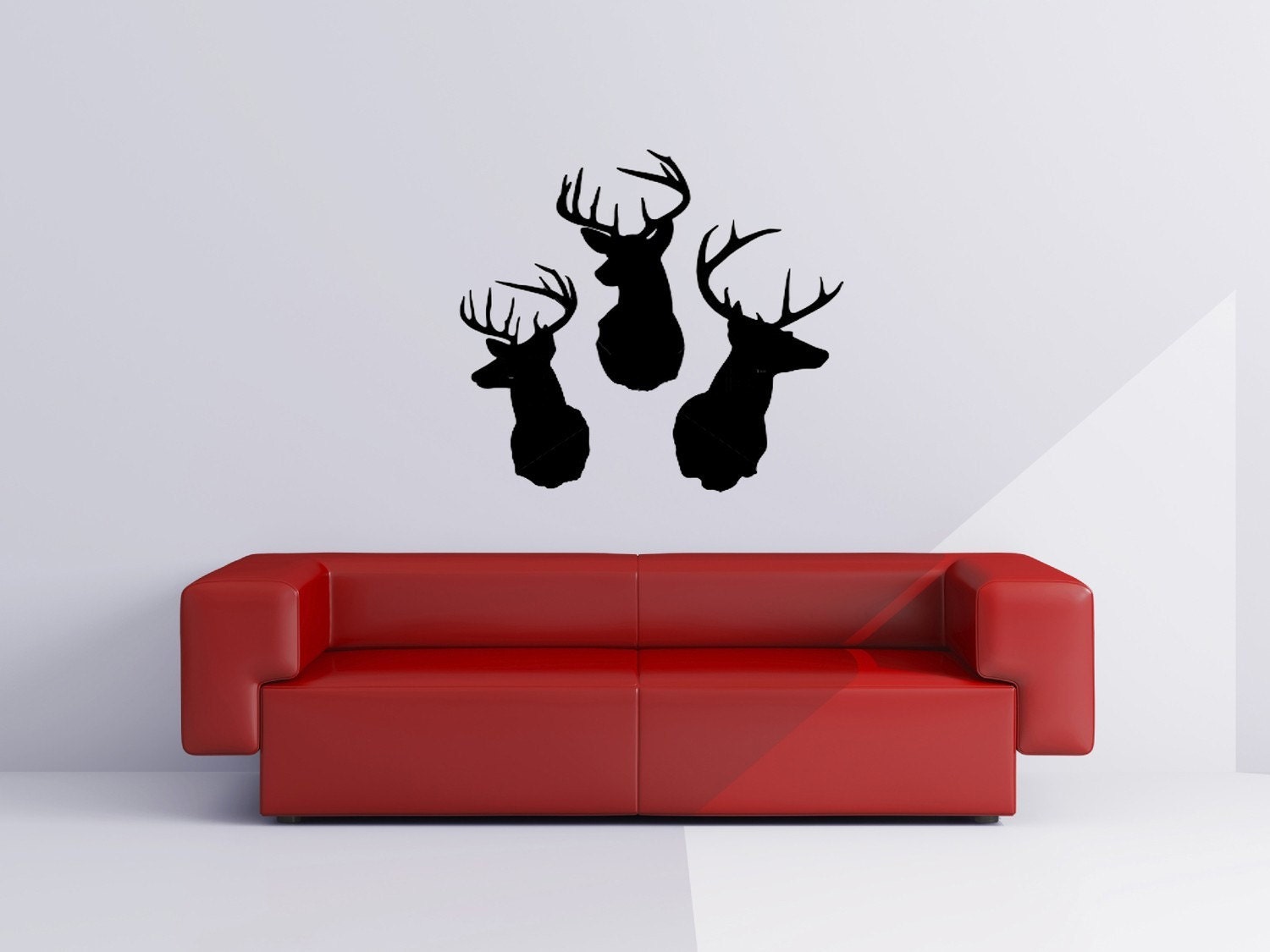 ONE - Deer Head Vinyl Wall Decal ( medium)