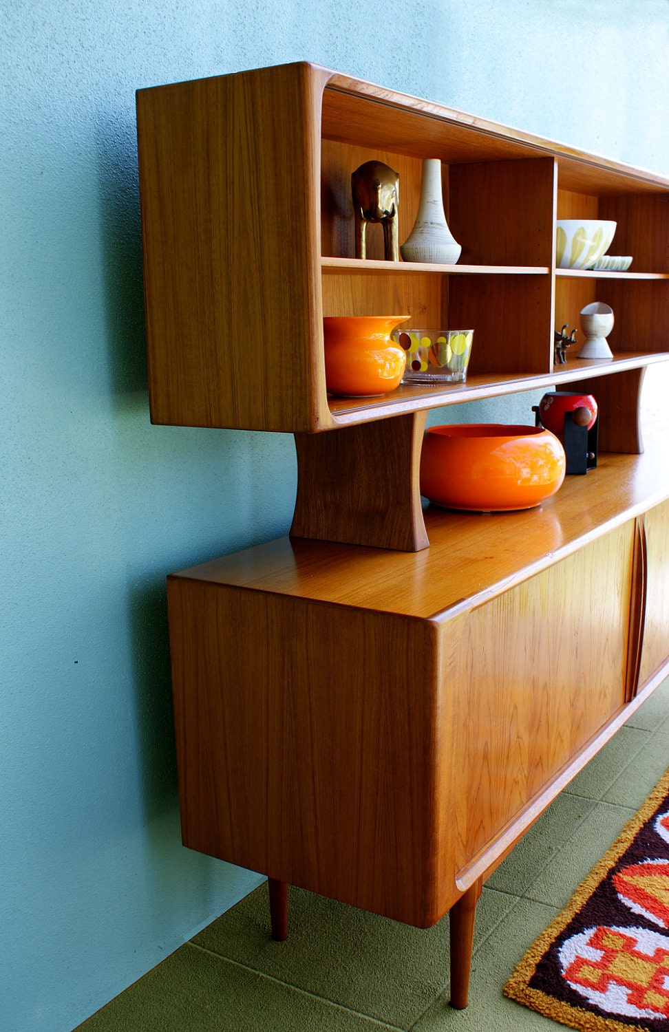 ON RESERVE Mid Century Danish Modern Arne Vodder Sideboard Cabinet with Tambour Doors