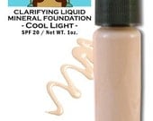All Natural  Liquid Mineral Foundation  Acne Safe Makeup Vegan Non-comedogenic in COOL/NEUTRAL LIGHT