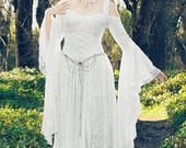 Lady Gwen Lace Up Fantasy Fairy Medieval Wedding Velvet and Lace Gown Custom