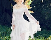Fairy Medieval Fantasy Shorter Wedding Dress Jagged Skirt Custom