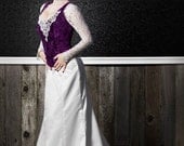 SAMPLE SALE Ashley Gothic Medieval Gown Purple and White Clearance