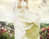 Custom Beaded Sparkle Lace Fairy Medieval Romantic Lace Gown - RomanticThreads