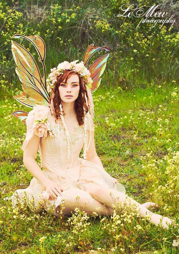 Short Pixie Fairy Style Adults Dress in Silk Custom Color Size