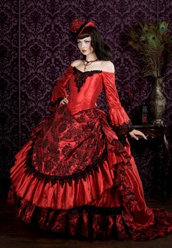 Gothic Victorian Steampunk Antoinette Fantasy Masquerade Gown Any Color or Size