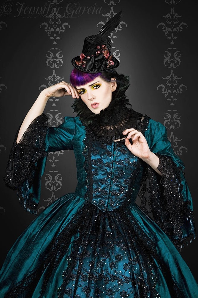Gothic Marie Antoinette Peacock Fantasy Gown Costume Custom