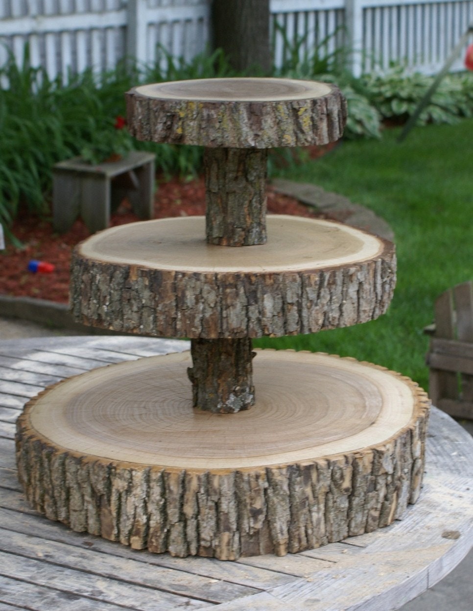 3 Tier Tree Slice Large Cupcake Stand