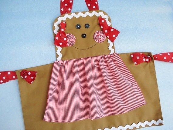 Apron Sewing Pattern for Children - Gingerbread Girl, Snowman and Plain Knot Apron - PDF ePattern