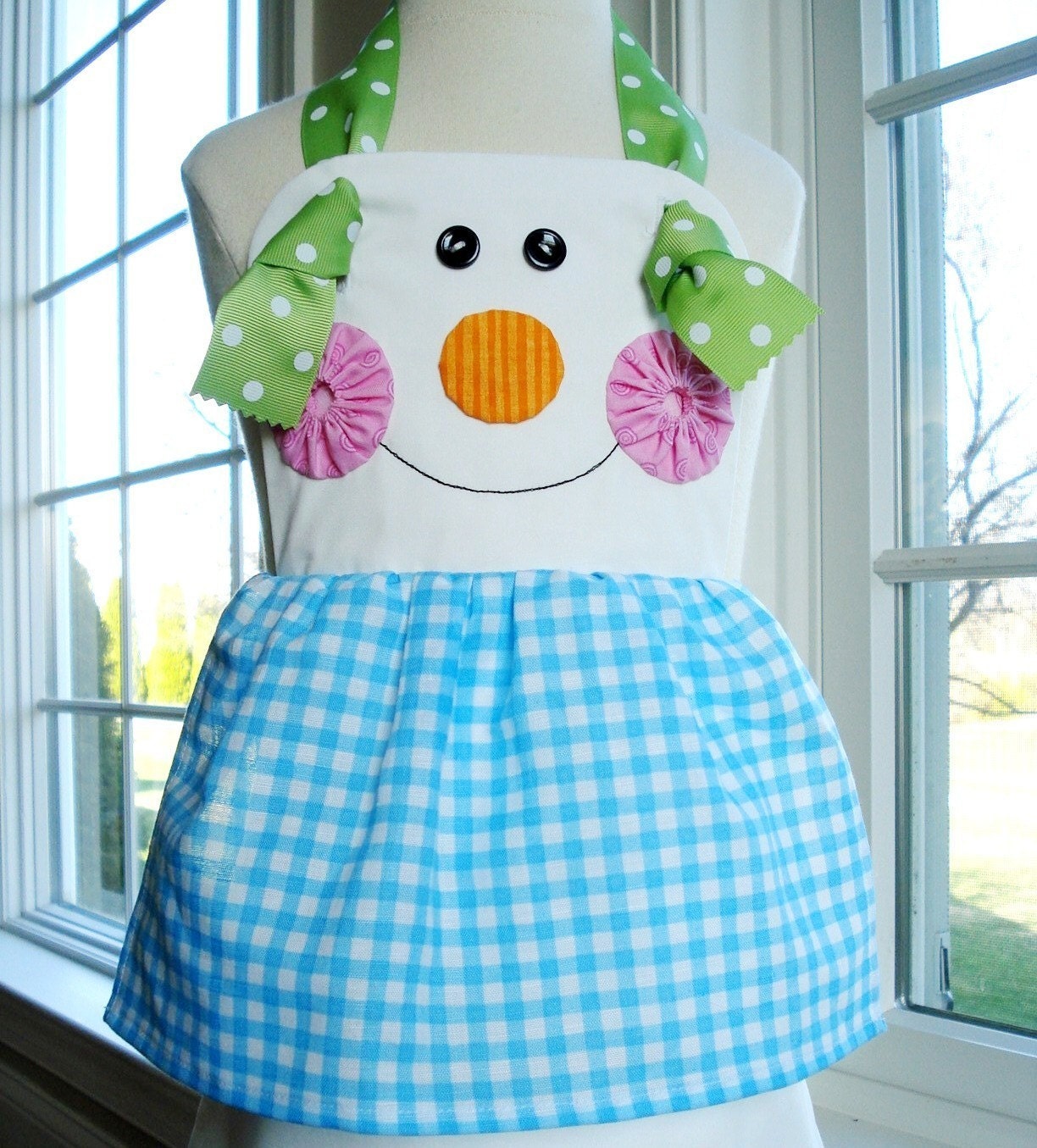 SALE - PDF ePattern - Gingerbread Girl, Snowman and Plain Knot Aprons Sewing Pattern for Children - Three Sizes