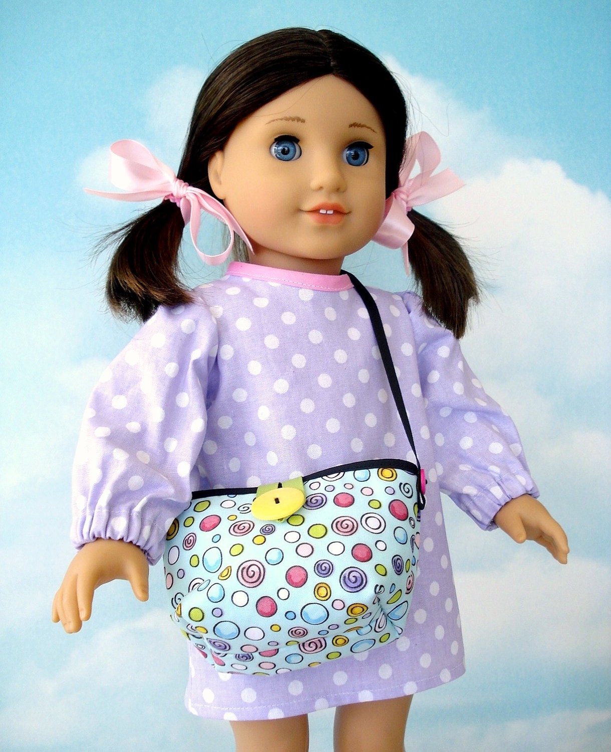 18 inch American Girl Doll Clothes Sewing Pattern - Dress, Aprons & Bags - PDF ePattern