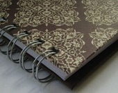 Internet Password Log with Brown & Cream Damask Cover