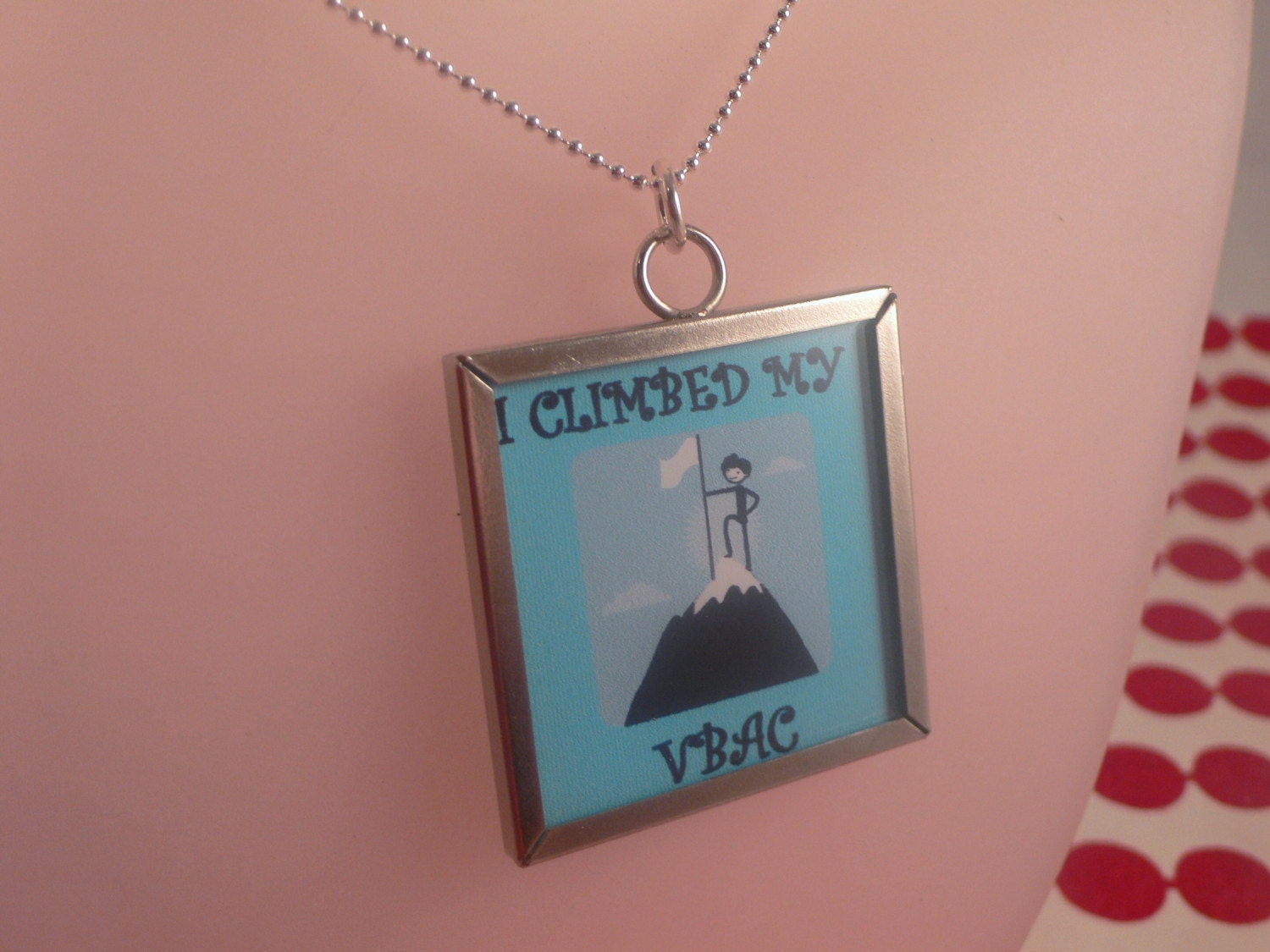 I Climbed My Mountain - VBAC Vaginal Birth After Cesarean Necklace by The Silver Diva