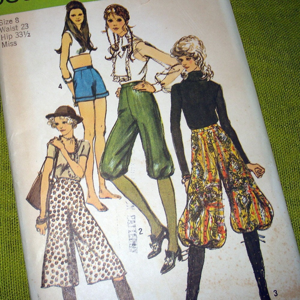 1971 Vintage Sewing Pattern Gaucho Pants by on Etsy