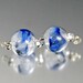 Handmade Lampwork Beads - Earring Pair - clear, blue, lapis, silver glitter - Granite Sparkle "Midnight"