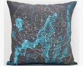 vintage SUMMER CONSTELLATION over the Bay map pillow DIY kit, made to order 16x16 envelope style