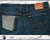 Size-8/29 Handmade Custom Lucky Brand  Silver metal Pyramid Stud jeans