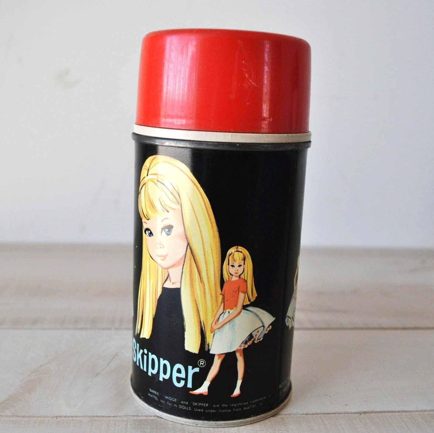 1965 Barbie, Midge, Skipper vintage Thermos--treasury item.