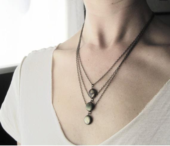 Cascading Locket Trio Necklace