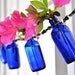 Beaded bottle vase garland, five bottle garland in cobalt or amber glass