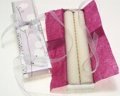 Pure Beeswax Dinner Taper Candles Hand Rolled Pair Ivory White Gift Box Silver Mauve Lavender Candle Light