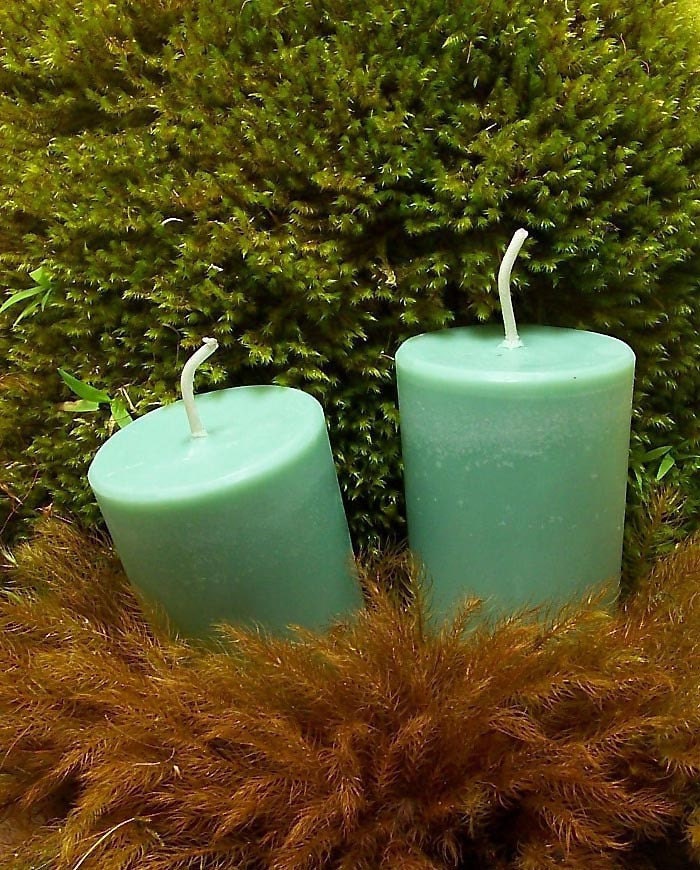 Summer Candles 4 Sandalwood Candles Scented Mens Gift Dad Woodsy Forest Mint Green Candles Extra Large Votive Woodland Eco Friendly