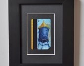 Art Oil Painting New York City  Water Tower on Recycled NYC Subway Card