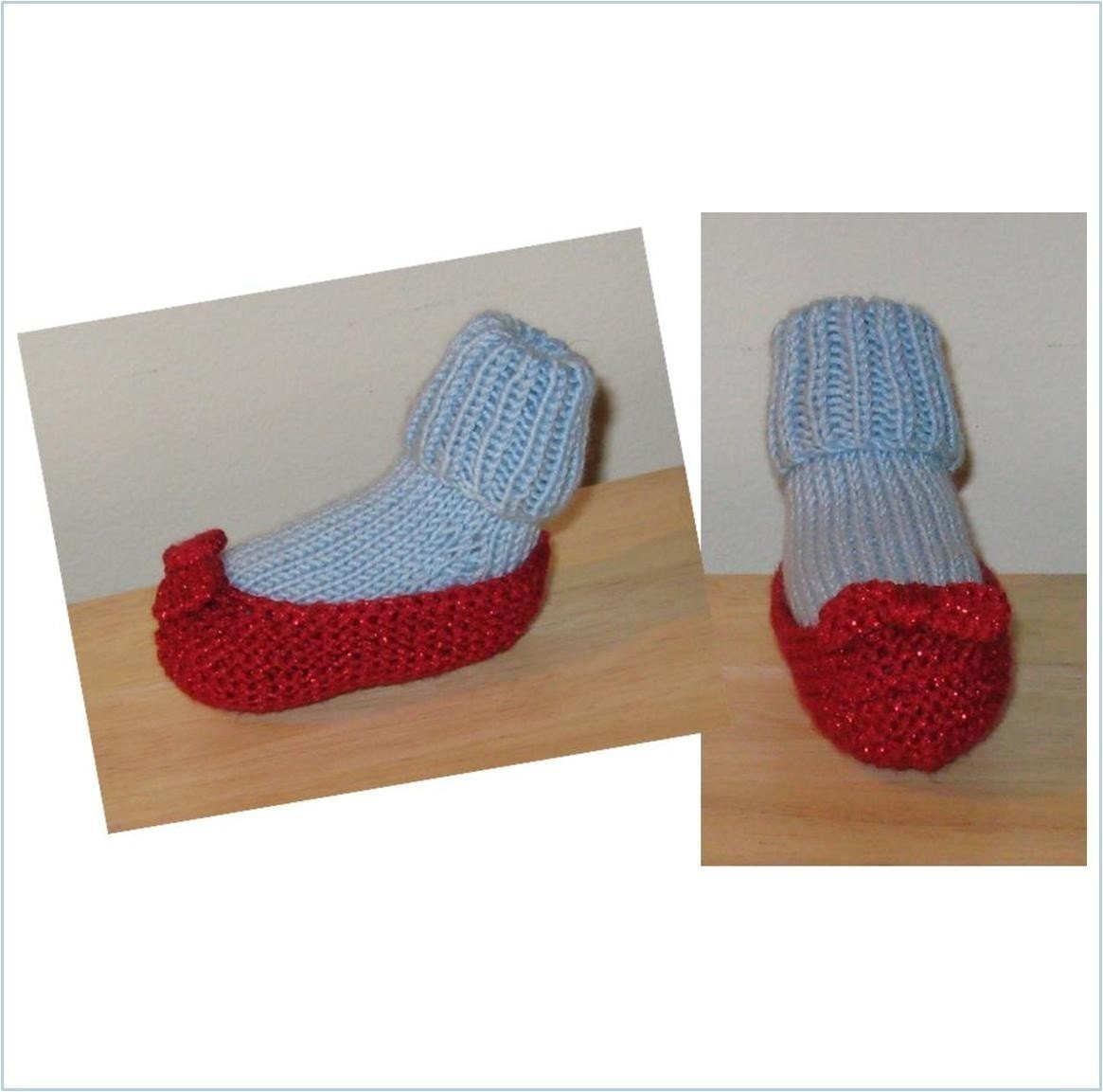 Baby Slipper Bootie Knitting Pattern PDF - Ruby Slippers, Ballet Slippers and variations