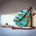 Autumn Sky - Wire Wrapped Turquoise and Copper Pendant