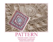 PATTERN Crochet Heart CAPTIVE granny square 3 sizes  Instant pdf download