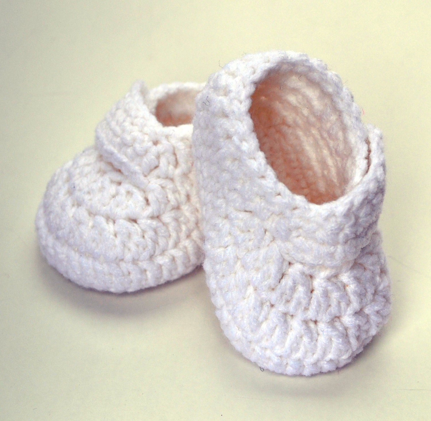 Bus Stop Booties with Velcro Strap shoes boy girl unisex gift cold warm crochet custom baby toddler child infant newborn childrens white