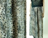 sale vintage 80s semi sheer CHEETAH PALAZZO PANTS loose s/m