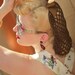 Vintage Retro Pinup Hair Snood in Chocolate Brown Crocheted from 1940's Design