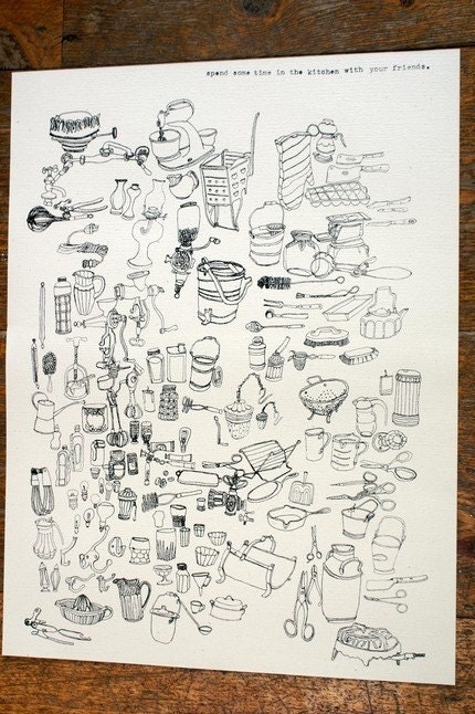 spend some time in the kitchen with your friends poster by Brooke Budner