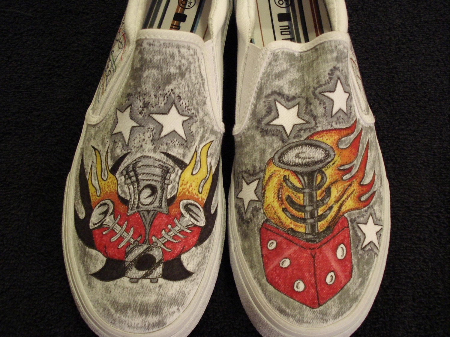 Old Skool Hot Rod Tattoo Inspired and Custom Designed Shoes