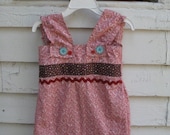 Red Hot upcycled menswear sundress, 2T, 18-24 months