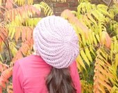Knitting PATTERN SLOUCH HAT - Slouchy Spiral Hat Beanie Tam Toque Instant Download Pattern