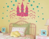 Fairy Princess Castle Personalized Lettering Vinyl Wall Decal Sign for Girls, Kids Room decor sticker Vinyl wall decal art