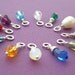 Swarovski Crystal TEARDROP Birthstone Charm in Sterling Silver - EWD Extras and Add Ons