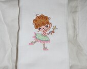 I Want to be a Ballerina - Embroidered Burp Cloth for a Girl